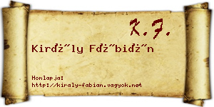 Király Fábián névjegykártya