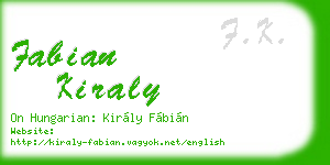 fabian kiraly business card