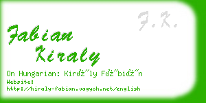 fabian kiraly business card